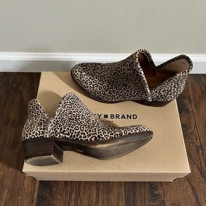 Lucky Brand Leopard Print slip on bootie. Size 5.5. Never worn.